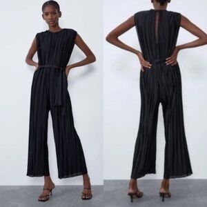 Zara Black Pleated Jumpsuit